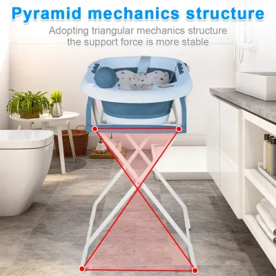 Baignoire bébé pliable sur support en acier – image 3