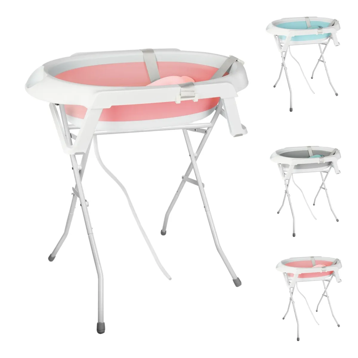 Baignoire bébé pliable, thermomètre et bonnet