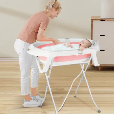 Baignoire bébé pliable, thermomètre et bonnet – image 3