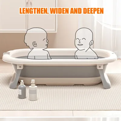 Bain bébé pliable avec tapis et thermomètre – image 3