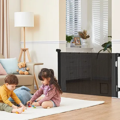 Barrière rétractable bébé avec ouverture chat – image 3