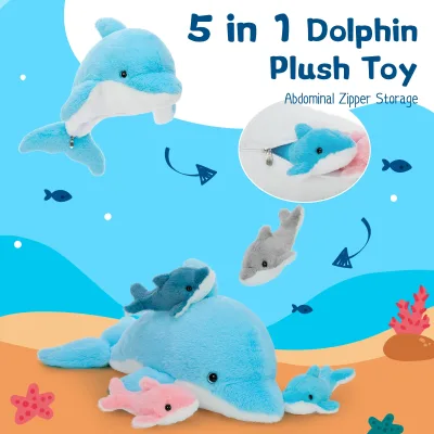 Peluche dauphin et ses 4 bébés dauphins – image 3