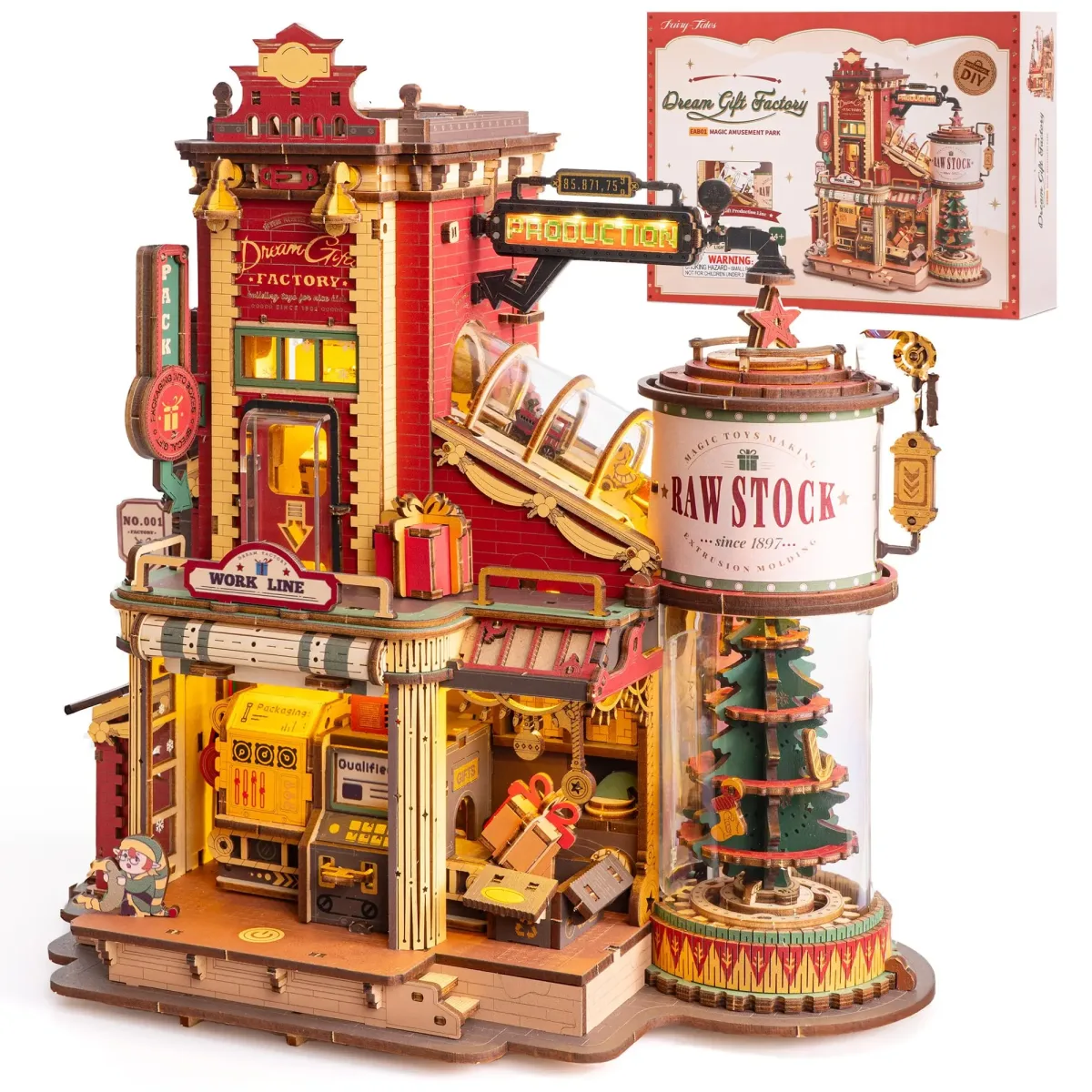 Puzzle 3D en bois, boîte à musique animée