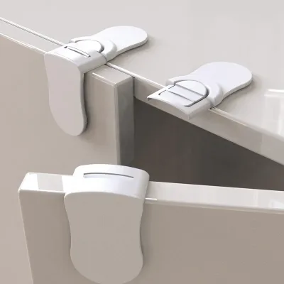 Serrure de tiroir en plastique blanc pour bébé – image 2